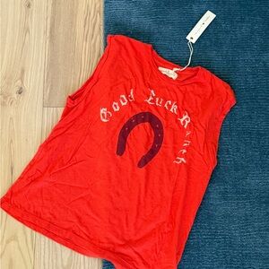 imogene + willie Red 'Good Luck' Tank Top
